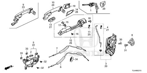 Honda CR-V Seat, r. (b). Handle, locks, outer - 72144-TLA-A01 | Honda ...