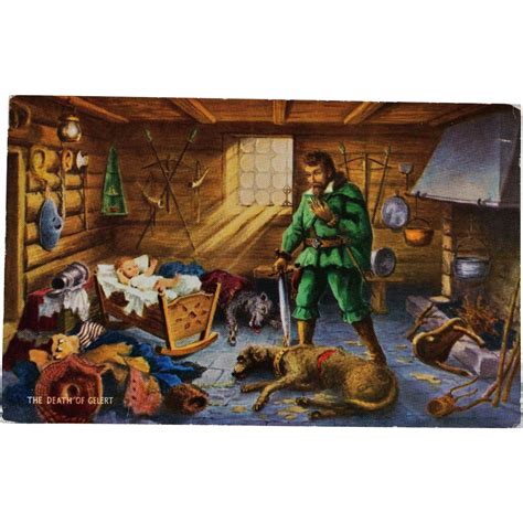 The Story Of Gelert ~ Gelert Llewelyn's Dog Postcard : The Antique ...