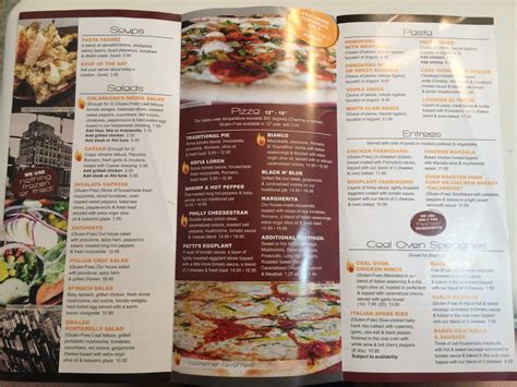 Menu at Colarusso's Coal Fired Pizza pizzeria, Dickson City