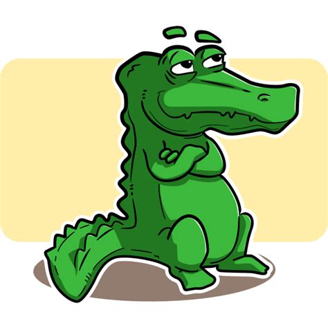 Vector image of bored green alligator | Free SVG