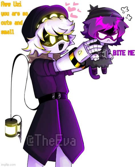 Uzi is so smol (Art by TheEva) - Imgflip