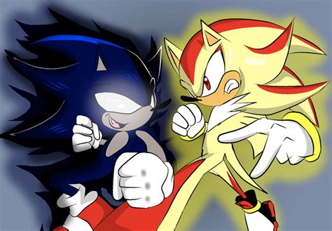 Dark Sonic vs Super Shadow by xxxwingxxx on DeviantArt