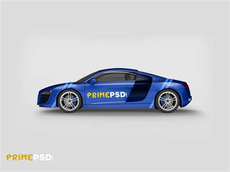 Audi R8 Side View Premium Mockup Get Free PSD - PrimePSD