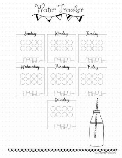 Free water tracker printable | Customizable | Instant Download