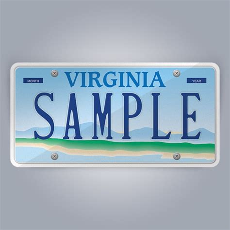 Virginia License Plate Replica, reflective