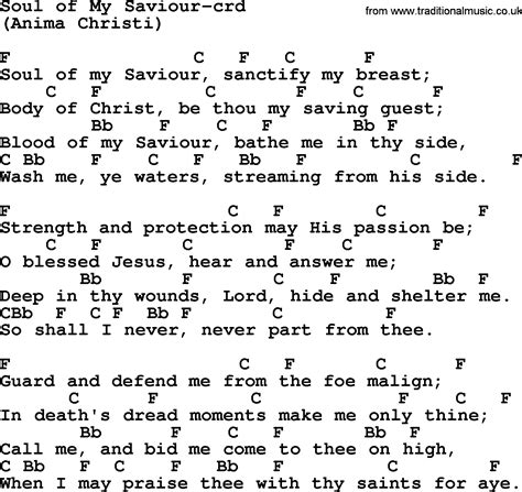 Top 500 Hymn: Soul Of My Saviour - lyrics, chords and PDF