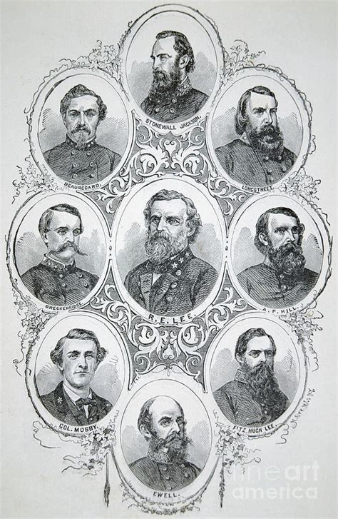 Nine Portraits of Prominent Generals of Confederate Army Drawing by ...