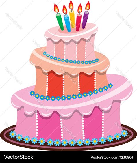 Birthday cake Royalty Free Vector Image - VectorStock