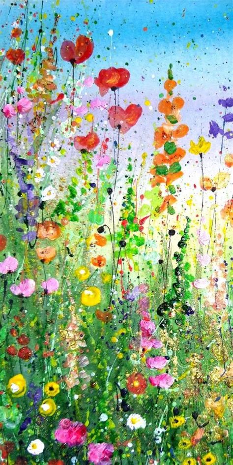 Original Floral Painting, Wild Flower Painting, Abstract Floral Art ...