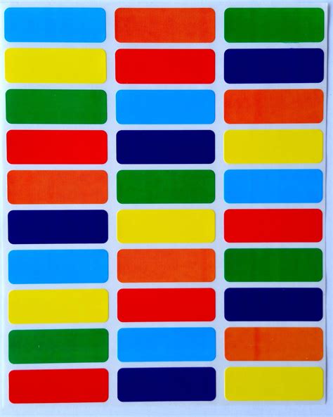 Value Pack Color Coding 1 x 0.375 Inch White Rectangular Labels – Royal ...