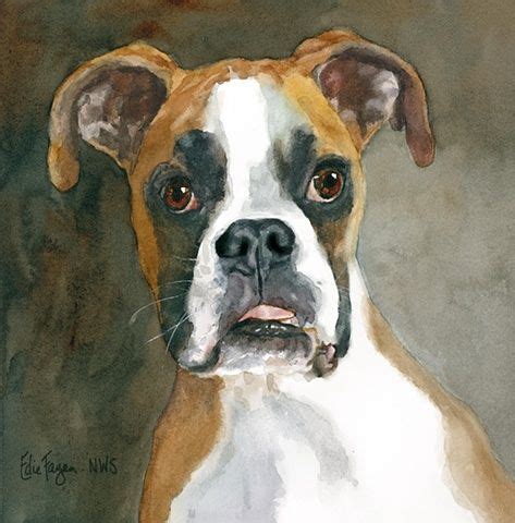 watercolor boxer | Dog paintings, Boxer dogs, Dog portraits