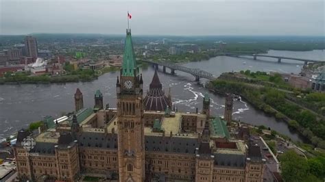 Aerial drone footage of Parliament Hill buildings - Ottawa - CBC News