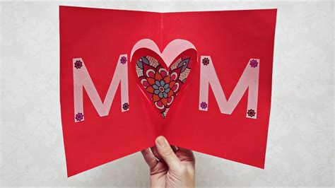 Easy pop-up card for Mother's Day | DIY mom card | Paper crafts | Maison Zizou - YouTube