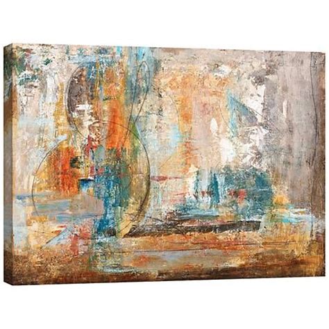 Orange and Blue Abstract 40" Wide Canvas Wall Art - #12P47 | Lamps Plus ...