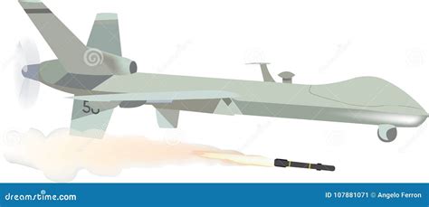 Remotely Piloted Aircraft with Missile Stock Vector - Illustration of reconnaissance, drone ...