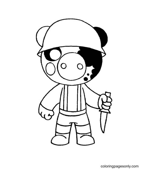 Soldier Roblox Piggy Coloring Page - Free Printable Coloring Pages