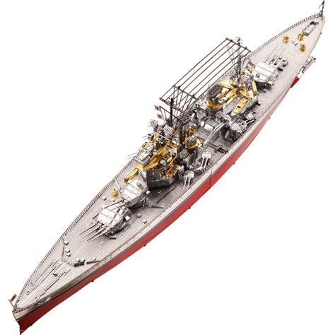 Piececool HMS Prince Of Wales Battleship 3D Metal Model Kits DIY Assemble Puzzle Toy P112-RSG ...