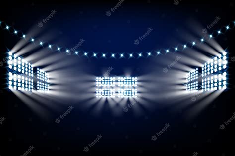 Premium Vector | Realistic bright stadium lights