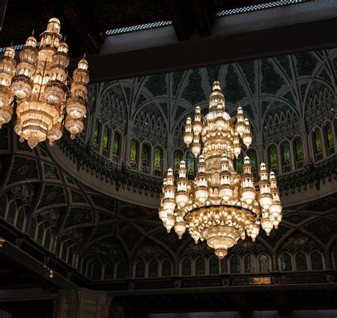 Chandelier of Sultan Qaboos Grand Mosque, Muscat, Oman Stock Image - Image of grand, arabian ...