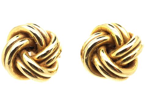 9ct Gold Knot Earrings (885M) | The Antique Jewellery Company