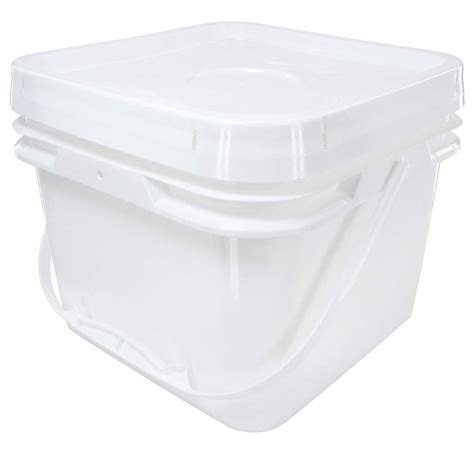 Square Bucket 2-Gallon Bucket with White Snap-on Lid - Walmart.com