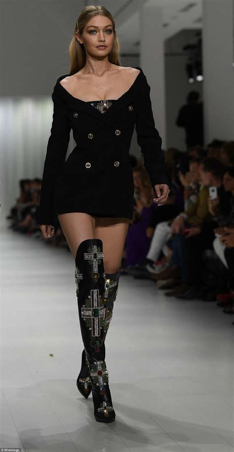 Gigi Hadid – On the runway during the 2017 Versace fashion show in ...