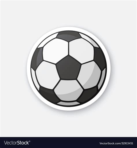 Sticker black and white soccer ball Royalty Free Vector