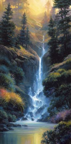 260 Best Waterfall Paintings images | Waterfall paintings, Waterfall ...