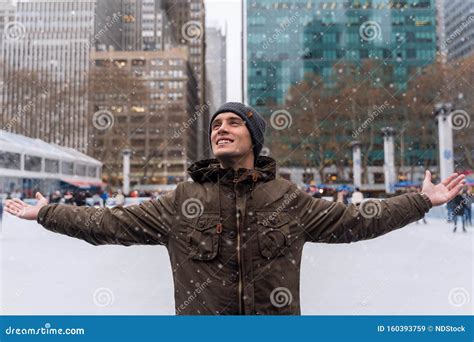 Ice Skating in Downtown, New York Stock Image - Image of cold, skating ...