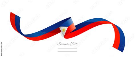 philippine flag ribbon vector illustration. philippines flag ribbon on ...