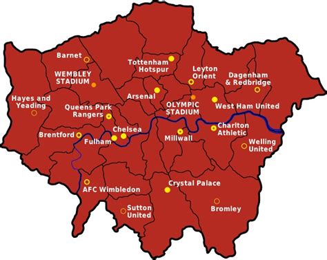 London football map, newly updated for the 2013–14 season | London ...