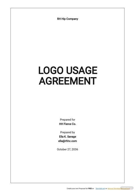 Logo Usage Agreement Template