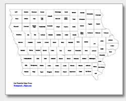 Printable Iowa Maps | State Outline, County, Cities