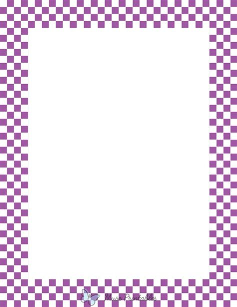 Printable Purple and White Mini Checkered Page Border