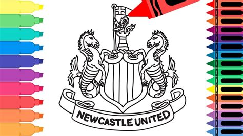 How to Draw Newcastle United FC Badge - Drawing the Newcastle Logo ...