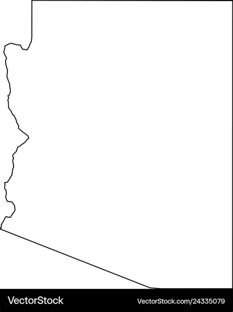 Arizona state of usa - solid black outline map Vector Image