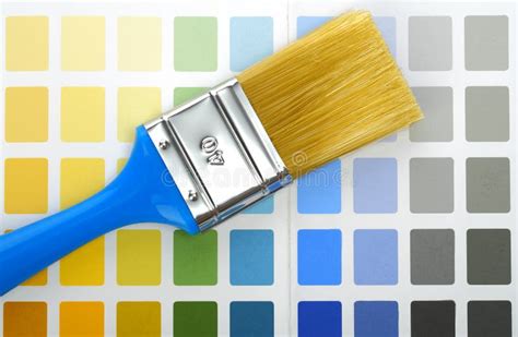 Paintbrush on Color Palette Stock Image - Image of shot, object: 25594817