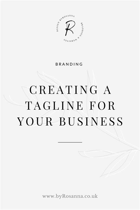 Creating a Tagline for Your Business | byRosanna