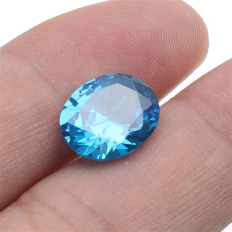 10x12mm Diamond Oval Light Blue Artificial Zircon Jewelry DIY Making Loose Gemstone Decoration ...