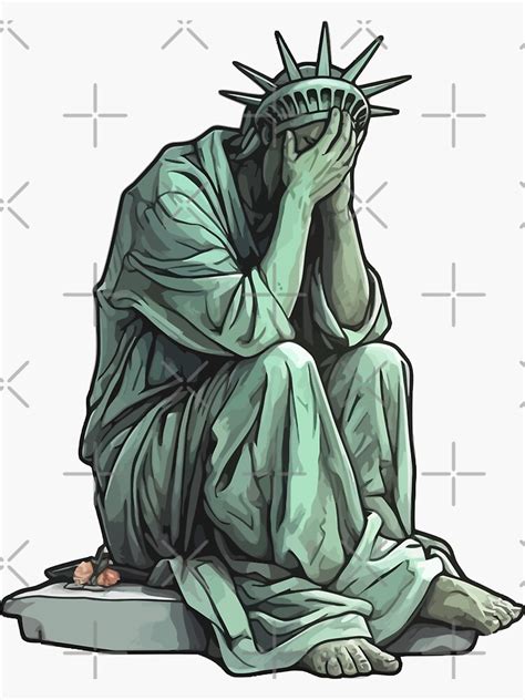 "Statue of liberty crying" Sticker for Sale by CyberYogi | Redbubble