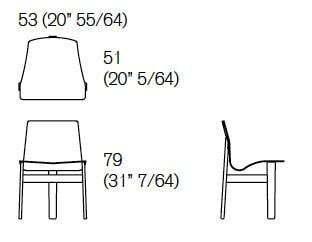the size and measurements of two chairs