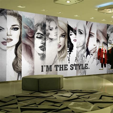 Custom Photo Mural Fashion Girl Wallpaper Hairdressing Salon Watercolor Mural Clothing Beauty ...