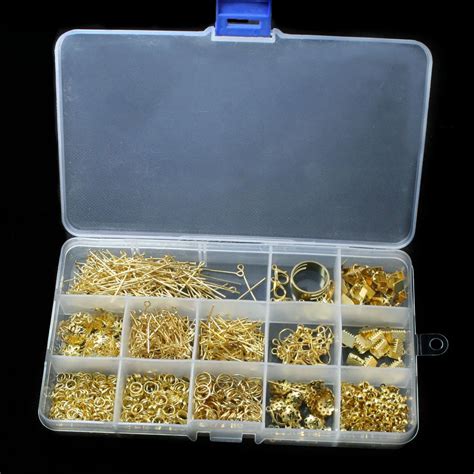 Aliexpress.com : Buy DIY Jewelry Findings Kit Gold Color Accessories Beads cap/jump rings/clasps ...