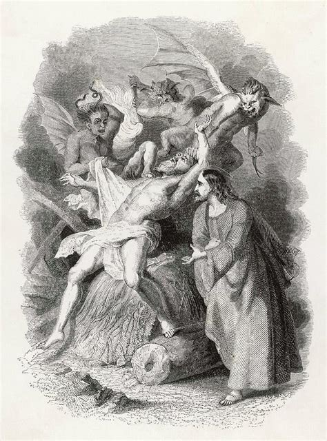 Jesus Casts Out Demons From An Drawing by Mary Evans Picture Library - Pixels