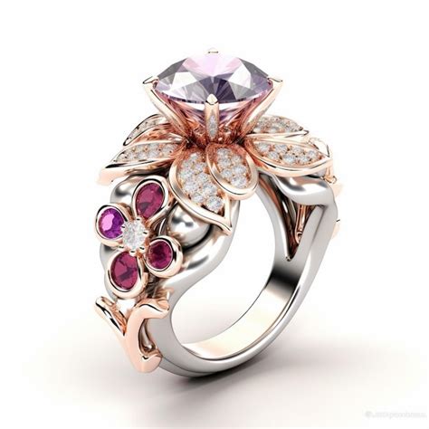 Premium AI Image | purple diamond ring engagement ring