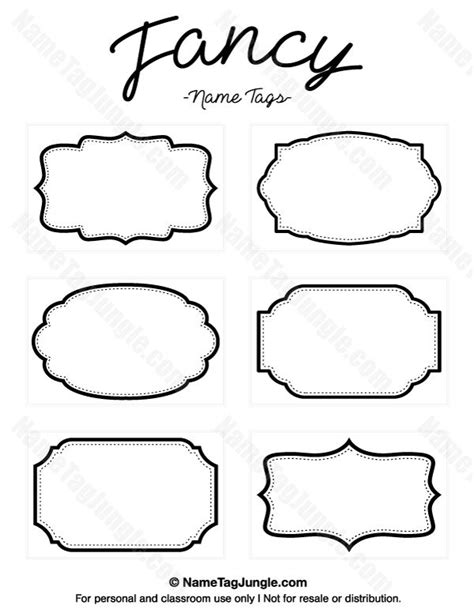 fancy name tags with the word fancy on it in black and white, set of four