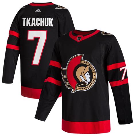 Men's Ottawa Senators Brady Tkachuk adidas Black 2020/21 Home - Authentic Player Jersey