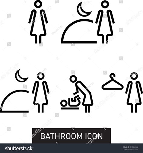 Bathroom Icon Black White Vector Stock Vector (Royalty Free) 1819096562 ...