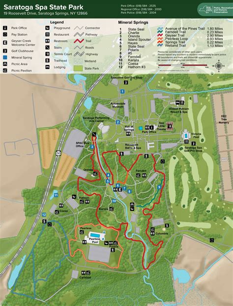 Saratoga Spa State Park Map - Ontheworldmap.com