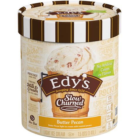 EDY'S/DREYER'S SLOW CHURNED Butter Pecan Light Ice Cream 1.5 qt. Tub - Walmart.com - Walmart.com